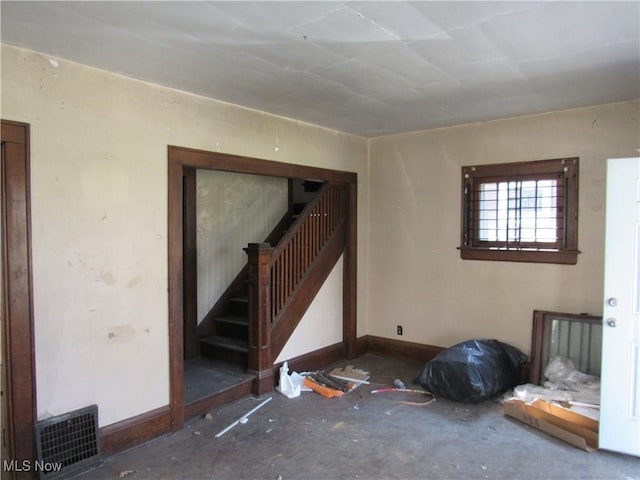 325 Hillwood Dr, Akron, OH 44320 - interior space with baseboards, stairs, and visible vents