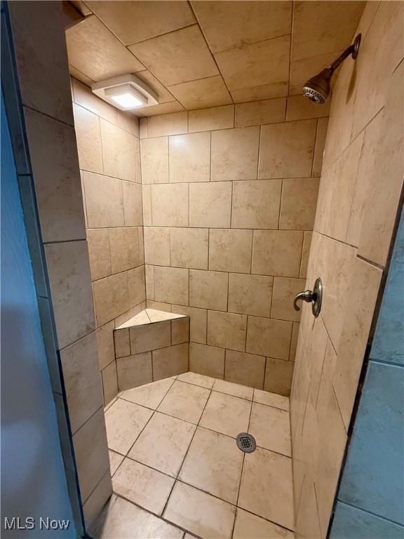 609 Main St, Toronto, OH 43964 - bathroom featuring tiled shower and tile patterned flooring