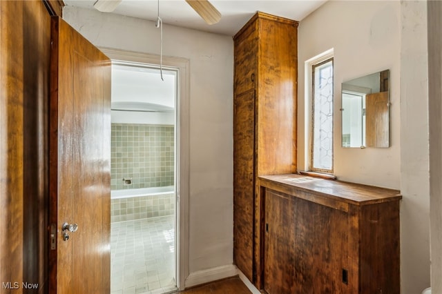corridor featuring attic access