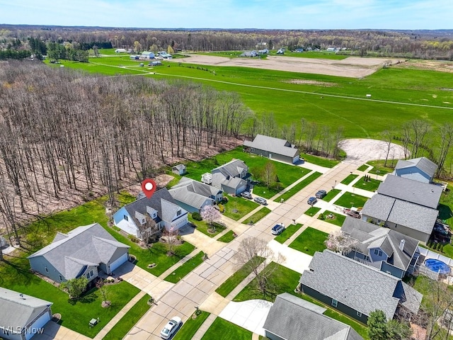 bird's eye view featuring a residential view
