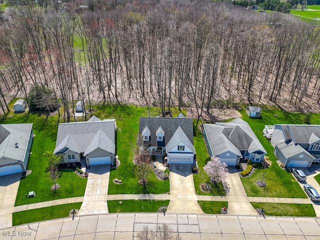 aerial view with a residential view