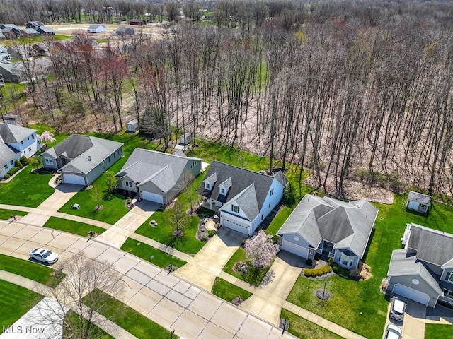 bird's eye view with a residential view