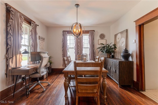 353 W N Ave, East Palestine, OH 44413 - dining area with a chandelier and hardwood / wood-style floors