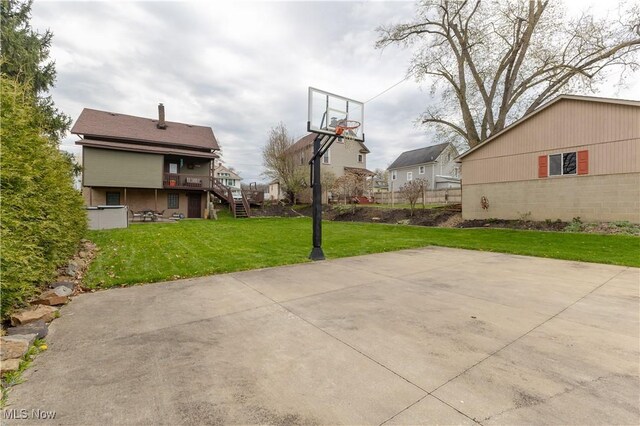 353 W N Ave, East Palestine, OH 44413 - view of patio with stairway, a residential view, and a deck
