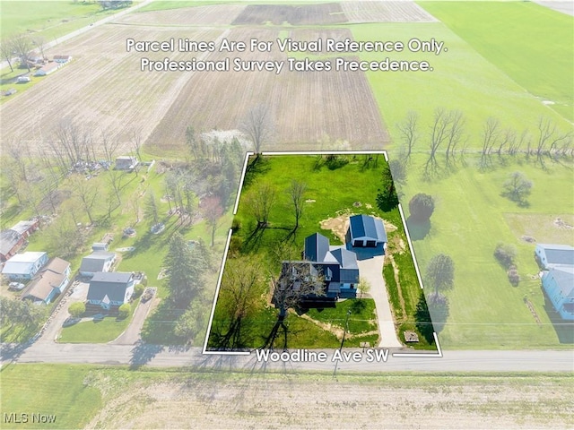 aerial view with a rural view