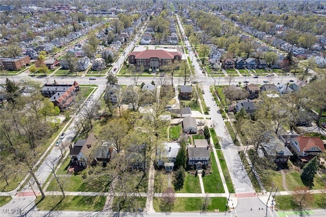 aerial view with a residential view
