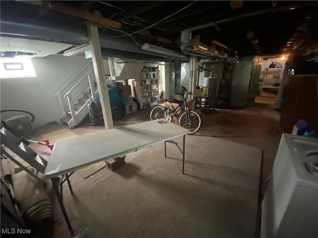 unfinished below grade area with stairway