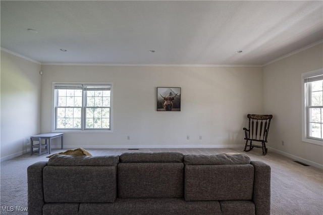 760 N Medina Line Rd, Akron, OH 44333 - living area featuring carpet floors, visible vents, and baseboards