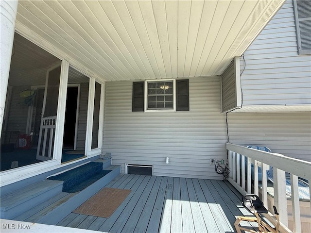 deck featuring entry steps