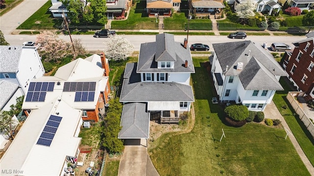 bird's eye view with a residential view