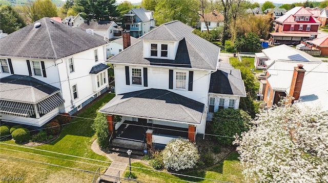 drone / aerial view with a residential view