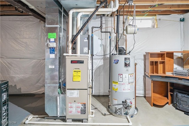 utilities featuring gas water heater