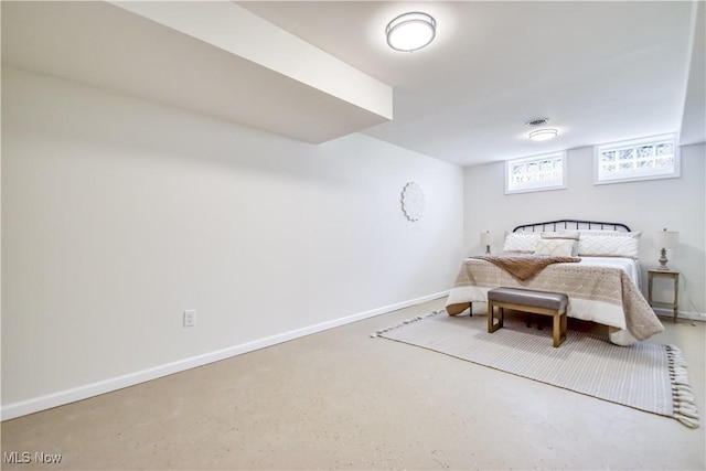 bedroom with baseboards
