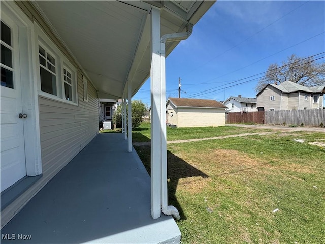 view of yard featuring fence