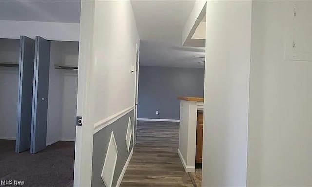 hallway featuring wood finished floors