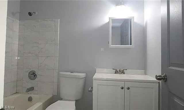 full bath with toilet, washtub / shower combination, and vanity