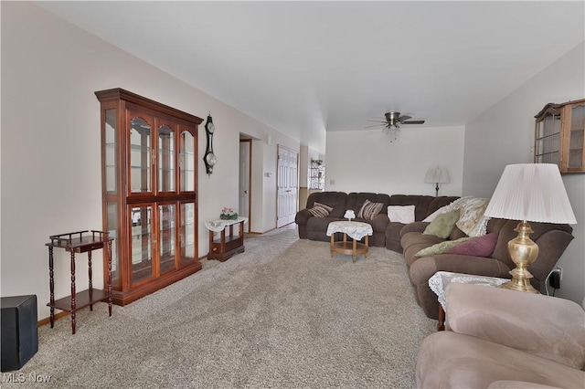 810 Southwestern Run Unit 19, Poland, OH 44514 - carpeted living area with ceiling fan