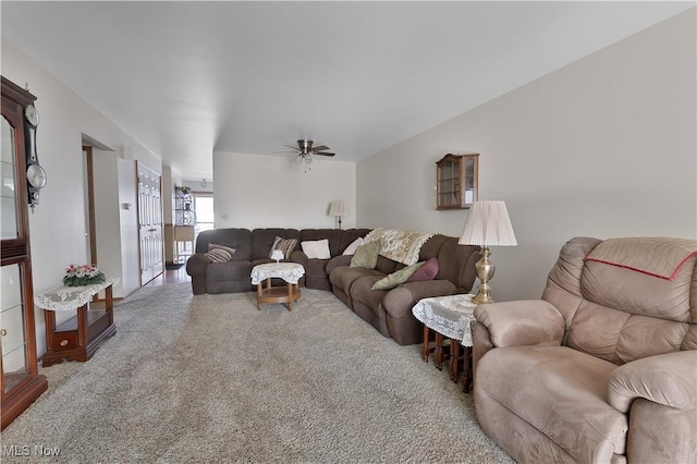 810 Southwestern Run Unit 19, Poland, OH 44514 - living area with a ceiling fan and carpet floors
