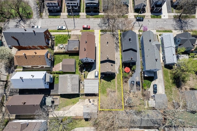 aerial view with a residential view