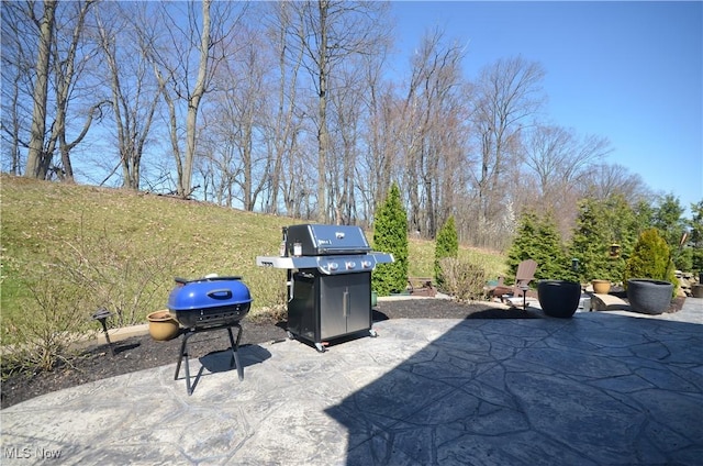 view of patio featuring grilling area