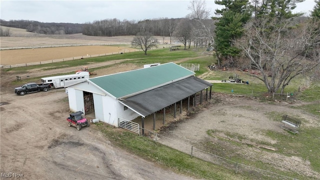 drone / aerial view with a rural view
