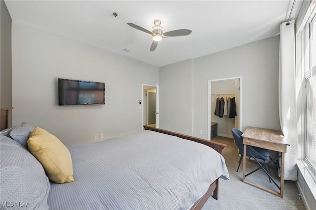 1951 W 26th St Unit Th5, Cleveland, OH 44113 - bedroom featuring carpet floors, a walk in closet, ceiling fan, and a closet
