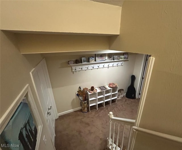 interior space with carpet flooring