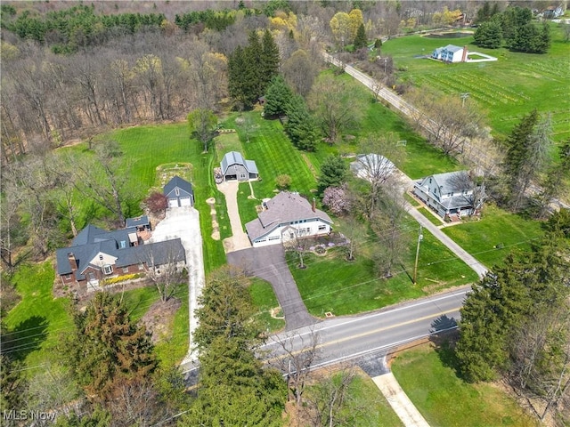 bird's eye view with a rural view