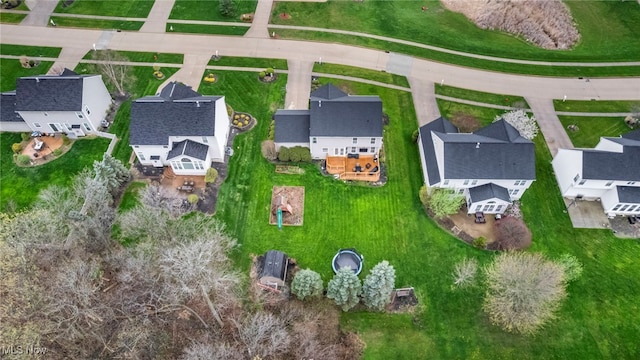 drone / aerial view with a residential view