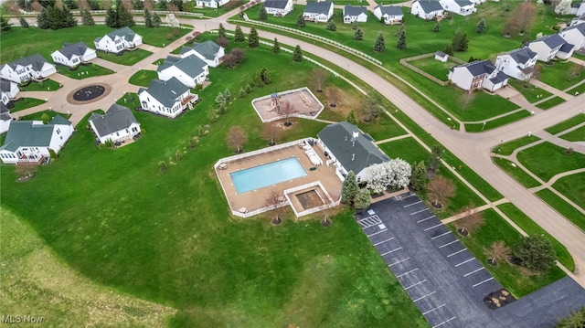 drone / aerial view with a residential view