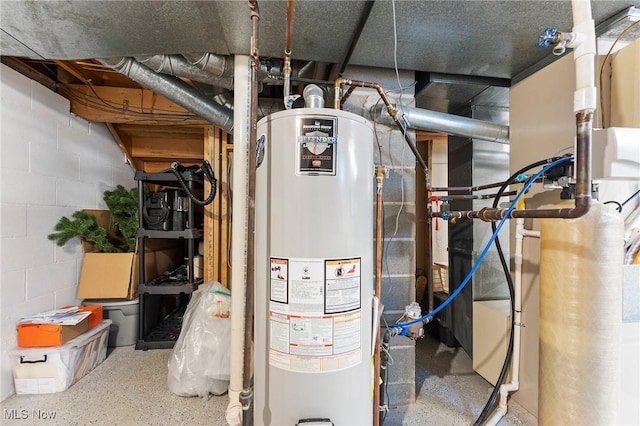 utilities featuring gas water heater