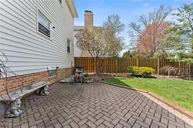 view of patio / terrace with a fenced backyard