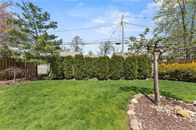 view of yard with fence