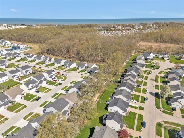 4591 Boulder Ln, Lorain, OH 44053 - aerial view with a water view, a view of trees, and a residential view