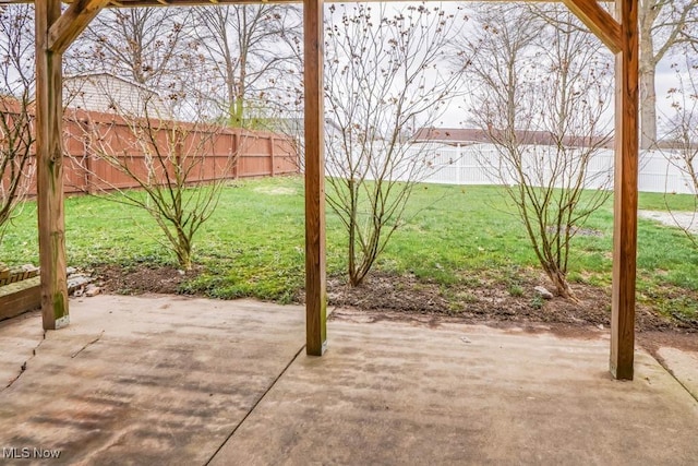 view of patio / terrace featuring a fenced backyard