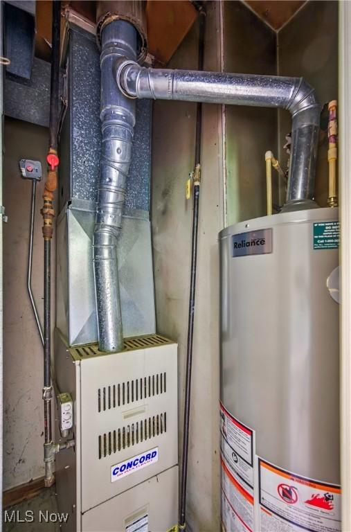 utilities with heating unit and water heater
