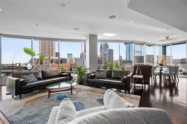 lobby featuring a city view