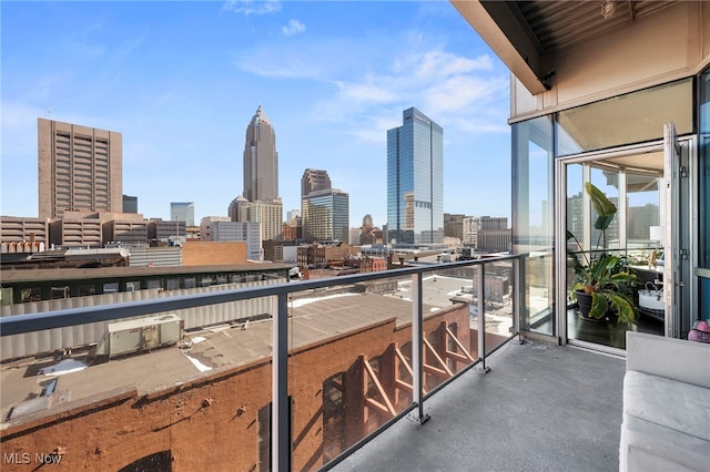 balcony with a city view