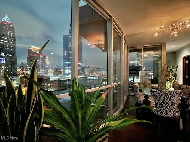 balcony with a view of city