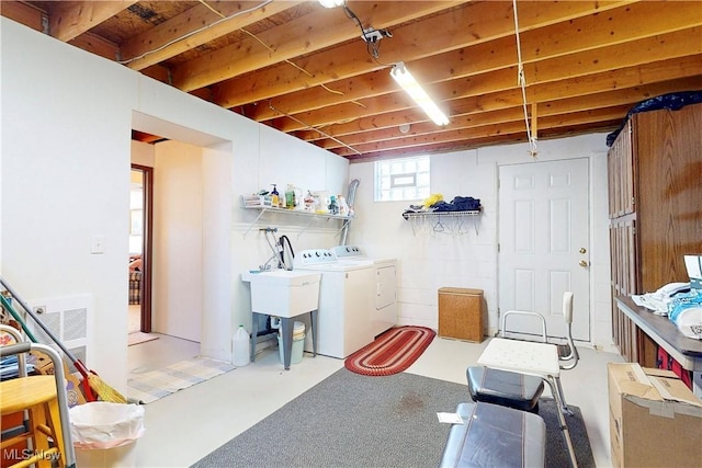 220 Bantam Ridge Ct, Wintersville, OH 43953 - below grade area featuring separate washer and dryer