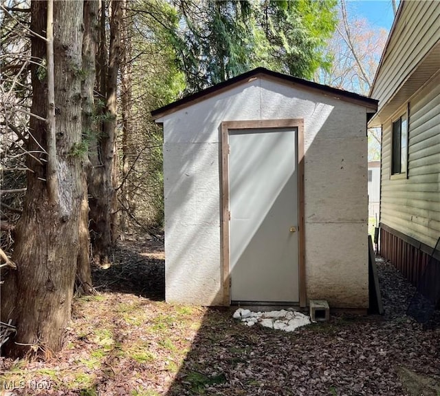 view of shed