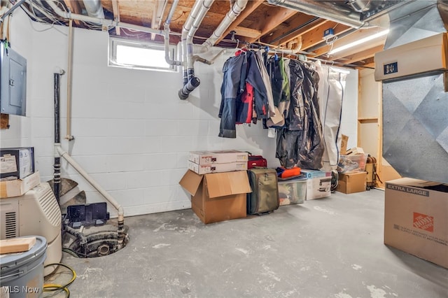 39233 Jones Rd, Litchfield, OH 44253 - basement featuring concrete block wall and electric panel