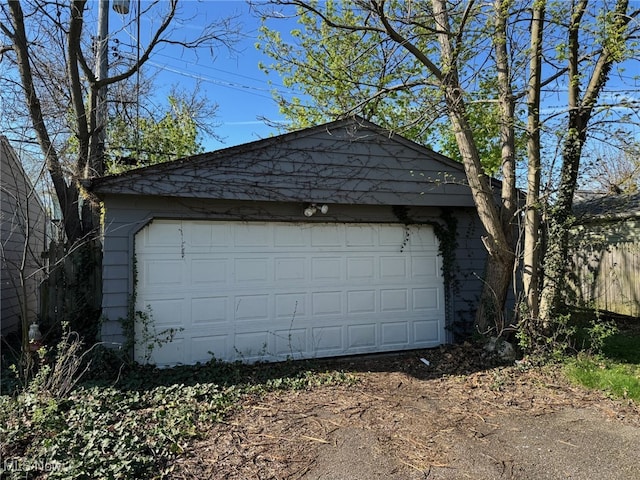 view of garage