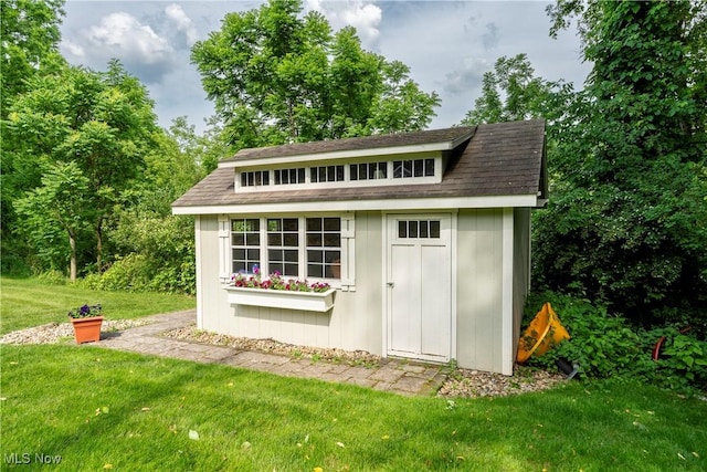 view of shed