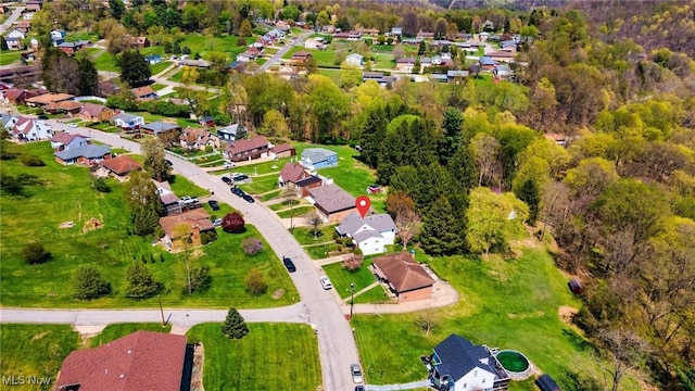 bird's eye view with a residential view