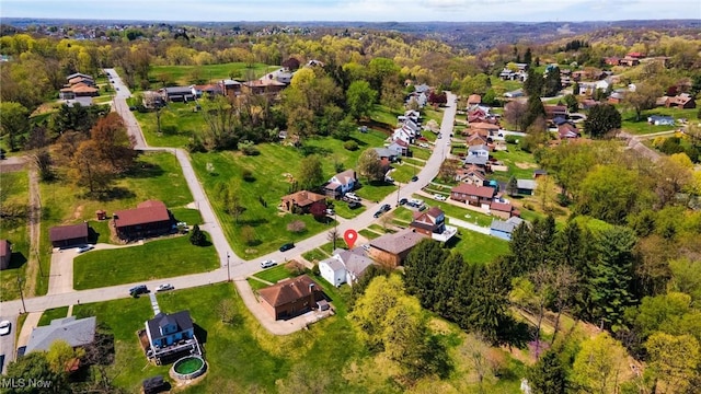 birds eye view of property with a residential view