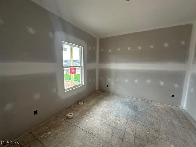 view of spare room