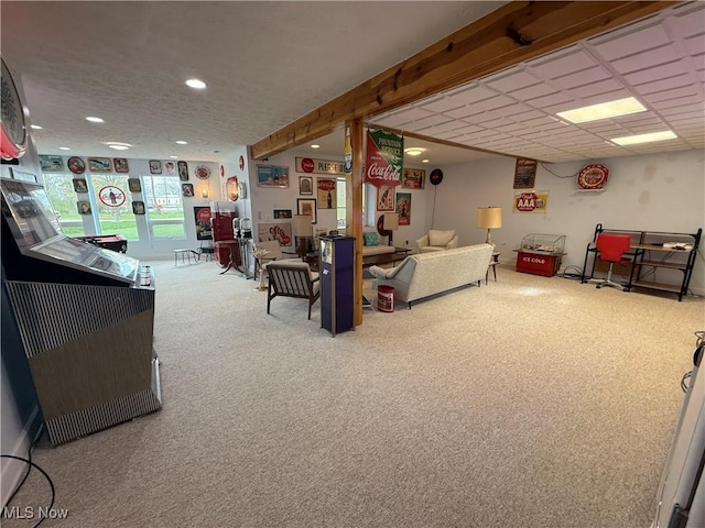 interior space featuring recessed lighting