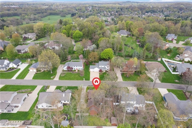 aerial view with a residential view