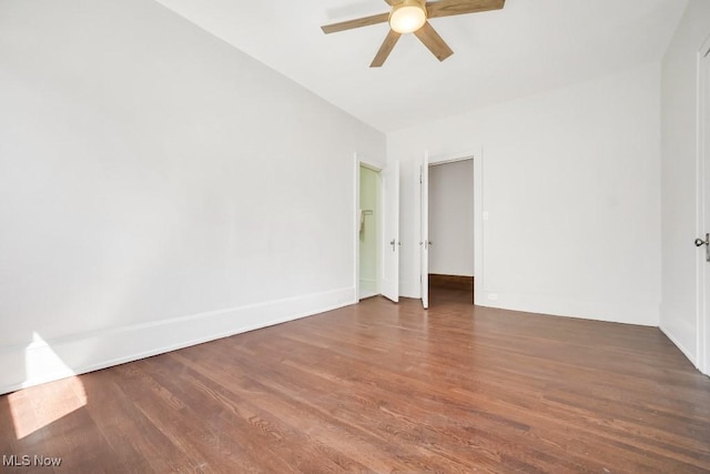 1357 E Blvd Unit 2, Cleveland, OH 44106 - spare room featuring baseboards, wood finished floors, and a ceiling fan